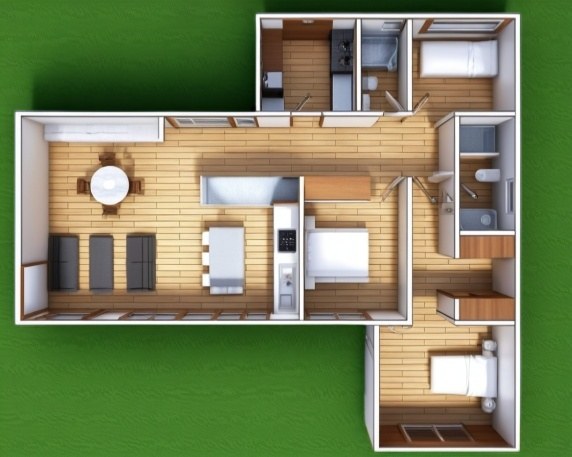 Planta amoblada del Modelo KC115